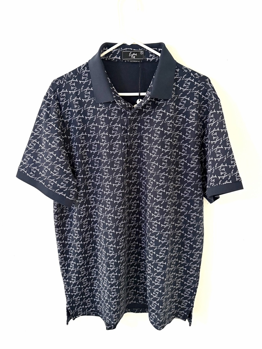 NWT Eastside Golf All Over Script Performance Polo, Size: XL